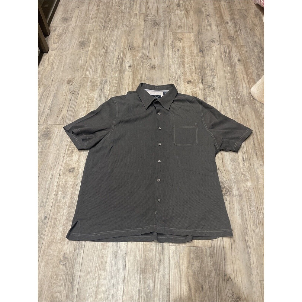 Nat Nast Shirt Adult Large Beige Silk‎ Blend Button Up Camp Pocket